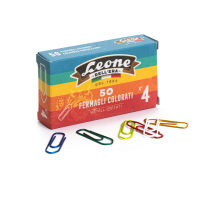 Fermagli metallizzati - lunghezza 32 mm - n. 4 - colori assortiti - conf. 50 pezzi - Leone dell'era - FX5 - 8007979001320 - DMwebShop