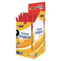 Penna sfera Cristal - punta fine 0,8 mm - rosso - conf. 50 pezzi - Bic - 872720 - 3086123134379 - DMwebShop