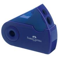 Temperamatite Sleeve con contenitore - 2 fori - con serbatoio - 70 x 34 x 20 mm - rosso e blu assortiti - Faber Castell - 182701 - 6933256608048 - DMwebShop
