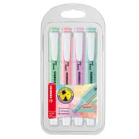 Evidenziatore Swing Cool Pastel - punta a scalpello - tratto 1 - 4 mm - colori assortiti - astuccio 4 pezzi - Stabilo - 275/4-08 - 4006381527422 - DMwebShop