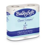 Carta igienica Classic 2 veli 16 gr 10 cm x 52,5 mt diametro 11,5 cm 500 strappi pacco 4 rotoli Bulkysoft 66440 - 281
