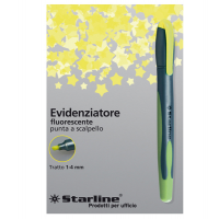 Evidenziatore a penna - punta scalpello - tratto 1 - 4 mm - giallo - conf. 12 pezzi - Starline - STL1638. - 8025133019899 - DMwebShop