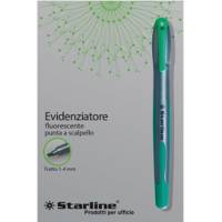 Evidenziatore a penna - punta scalpello - tratto 1 - 4 mm - verde - conf. 12 pezzi - Starline - STL1639. - 8025133019929 - DMwebShop