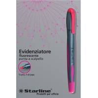 Evidenziatore a penna - punta scalpello - tratto da 1 - 4 mm - fucsia - conf. 12 pezzi - Starline - STL1640. - 8025133019950 - DMwebShop