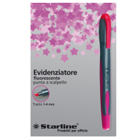 Evidenziatore a penna - punta scalpello - tratto da 1 - 4 mm - fucsia - conf. 12 pezzi - Starline - STL1640. - 8025133019950 - DMwebShop
