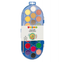 Pastiglie Acquerelli - Ø 30 mm - colori assortiti - astuccio da 22 pastiglie - Primo - 114A22SG - 8006919001147 - DMwebShop