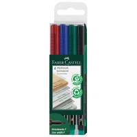 Pennarello Multimark universale permanente con gomma - punta fine 0,6 mm - astuccio 4 colori - Faber Castell - 151304 - 4005401513049 - DMwebShop