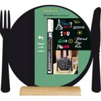 Lavagna da tavolo Silhouette - 24 x 25 cm - forma piatto - nero - Securit - FBT-PLAT - 8718226495976 - DMwebShop