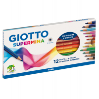 Pastello Supermina - mina 3,8 mm - colori assortiti - astuccio 12 pezzi - Giotto - 235700 - 8000825235719 - DMwebShop