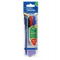 Penna a sfera cancellabile Cancellik - punta 1 mm - colori assortiti - conf. 4 pezzi - Tratto - 042300 - 8000825041006 - DMwebShop