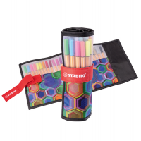Fineliner Point 88 - punta in fibra - colori assortiti - rollerset 25 pezzi - Stabilo - 8825-071-20 - 4006381566988 - DMwebShop