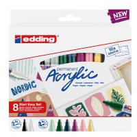 Marcatore permanente acrilico Start Easy Set Nordic - punta tonda fine e media - colori assortiti - conf. 8 pezzi - Edding - 4-SES8N - 4057305031020 - DMwebShop