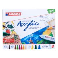 Marcatore permanente acrilico Creative Set - punta tonda e scalpello - colori assortiti - conf. 12 pezzi - Edding - 4-CS12B - 4057305031044 - DMwebShop