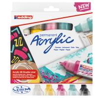Marcatore permanente acrilico 5400 3D Double Liner - colori assortiti - conf. 5 pezzi - Edding - 4-5400-5 - 4057305030993 - DMwebShop
