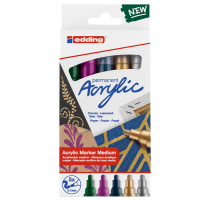 Marcatore permanente acrilico 5100 Medium Festa - colori assortiti - conf. 5 pezzi - Edding - 4-5100-5-999 - 4057305030962 - DMwebShop