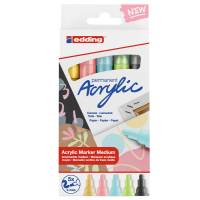 Marcatore permanente acrilico 5100 Medium Pastel - colori assortiti - conf. 5 pezzi - Edding - 4-5100-5-099 - 4057305030900 - DMwebShop