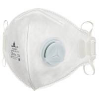 Mascherina filtrante FFP1 - con valvola - pieghevole verticalmente - monouso - conf. 10 pezzi (imbustati singolarmente) - Deltaplus - M1100VBC - 3295249107000 - DMwebShop