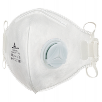 Mascherina filtrante FFP1 - con valvola - pieghevole verticalmente - monouso - conf. 10 pezzi (imbustati singolarmente) - Deltaplus - M1100VBC - 3295249107000 - DMwebShop