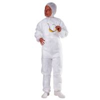 Tuta con cappuccio - monouso - PPL non tessuto - taglia L - bianco - Deltaplus - PO106BCGT - 3295249005337 - DMwebShop