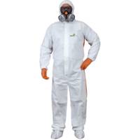 Tuta di protezione da rischio chimico DT125 - monouso - taglia XL - bianco-arancio - Deltaplus - DT125XG - 3295249202972 - DMwebShop