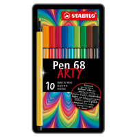 Pennarelli Pen 68 - colori assortiti - scatola in metallo 10 pezzi - Stabilo - 6810-6 - 4006381327145 - DMwebShop