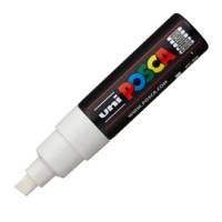 Marcatore a base d'acqua Uni Posca PC8K - punta large a scalpello - 8 mm - bianco - Uni Mitsubishi - M PC8K BI - 4902778916599 - DMwebShop