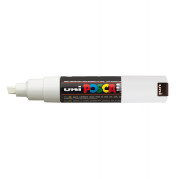 Marcatore a base d'acqua Uni Posca PC8K - punta large a scalpello - 8 mm - bianco - Uni Mitsubishi - M PC8K BI - 4902778916599 - DMwebShop