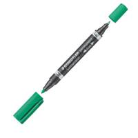 Pennarello Lumocolor Permanent Duo 348 punta feltro - punta 0,6 mm e 1,5 mm - verde - Staedtler - 348-5 - 4007817348024 - DMwebShop