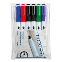 Pennarello a secco Memo per lavagne cancellabili - punta conica - 2,5 mm - astuccio 6 colori - Tratto - 854200 - 8000825854200 - DMwebShop