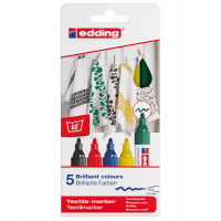 Marcatore per tessuto 4500 - punta tonda - 2 -3 mm - 5 colori assortiti - Edding - E-4500/5S-000 - 4057305013545 - DMwebShop