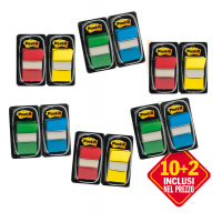 Segnapagina Index Medium - 4 colori classici - Value pack 10+2 (dispenser da 50 segnapagina ciascuno) - Post-it - 23807 - 7000081628 - 4001895956409 - DMwebShop