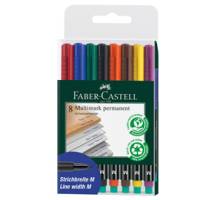 Pennarello Multimark universale permanente con gomma - punta media 1 mm - astuccio 8 colori - Faber Castell - 152509 - 4005401525097 - DMwebShop