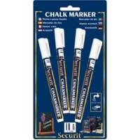 Marcatore a gesso liquido - punta fine da 1 - 2 mm - bianco - conf. 4 pezzi - Securit - BLA-SMA100-V4-WHI - 8718226493811 - DMwebShop