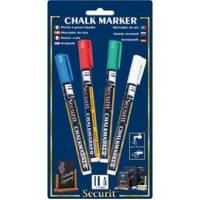 Marcatore a gesso liquido - punta fine da 1 - 2 mm - colore assortiti base - conf. 4 pezzi - Securit - BL-SM-100-V4-COL - 8718226492661 - DMwebShop