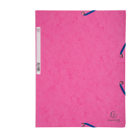 Cartellina con elastico - cartoncino lustre' - 3 lembi - 400 gr - 24 x 32 cm - rosa - conf. 25 pezzi - Exacompta - 55520E - 3130630555209 - DMwebShop
