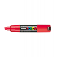 Marcatore a base d'acqua Uni Posca PC8K - punta a scalpello - 8 mm - rosso - Uni Mitsubishi - M PC8K R - 4902778916476 - DMwebShop