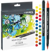 Pennarelli Aqua Brush Duo - punte 2 - 4 mm - astuccio 24 pezzi - Lyra - L6521240 - 4084900661659 - DMwebShop