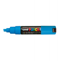 Marcatore Uni Posca PC8K - punta a scalpello - 8 mm - azzurro - Uni Mitsubishi - M PC8K AZ - 4902778916544 - DMwebShop