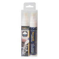 Marcatore a gesso liquido waterproof - punta fine 7 - 15 mm - bianco - conf. 2 pezzi - Securit - SMA820-V2-WT - 8719075281406 - DMwebShop