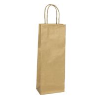 Shoppers portabottiglie carta biokraft - 14 x 9 x 38 cm - oro - conf. 20 pezzi - Mainetti Bags - 087035 - 8029307087035 - DMwebShop