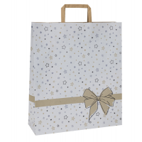 Shoppers con maniglie piattina carta - 26 x 11 x 34,5 cm - fantasia stellata - bianco - conf. 25 pezzi - Mainetti Bags - 086922 - 8029307086922 - DMwebShop