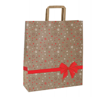 Shoppers con maniglie piattina carta - 22 x 10 x 29 cm - fantasia stellata - rosso - conf. 25 pezzi - Mainetti Bags - 087080 - 8029307087080 - DMwebShop