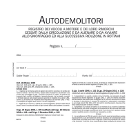 Registro autodemolitori - 200 pagine numerate - Data Ufficio - DU134020000 - 8008842950318 - DMwebShop