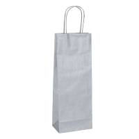 Portabottiglie Barbera maniglie cordino 14 x 9 x 38 cm carta biokraft argento Mainetti Bags 087042 - 6217