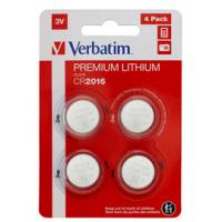 Blister 4 MicroPile a pastiglia CR2016 - litio - 3 V - Verbatim - 49531 - 23942495314 - DMwebShop