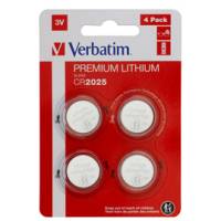 Blister 4 MicroPile a pastiglia CR2025 - litio - 3 V - Verbatim - 49532 - 23942495321 - DMwebShop