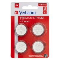 Blister 4 MicroPile a pastiglia CR2430 - litio - 3 V - Verbatim - 49534 - 23942495345 - DMwebShop