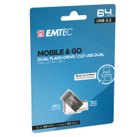 Dual USB3.2 T260 - Type-C - 64 Gb Emtec - ECMMD64GT263C - 3126170173607 - DMwebShop