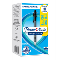 Penna a sfera a scatto Flexgrip Ultra - punta 1 mm - nero - scatola 30 + 6 pezzi - Papermate - 1910073 - 3501179100739 - DMwebShop