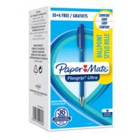 Penna a sfera a scatto Flexgrip Ultra - punta 1 mm - blu - scatola 30 + 6 pezzi - Papermate - 1910074 - 3501179100746 - DMwebShop